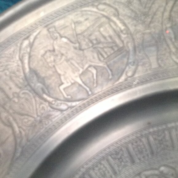 VINTAGE Pewter European, 15.5" Diam, Spiritual, Astrologic, Roman, QuietLux - Picture 3 of 5